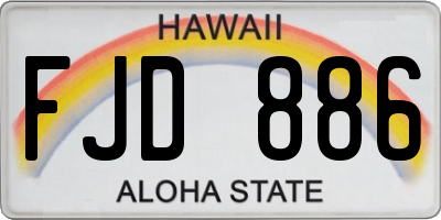 HI license plate FJD886