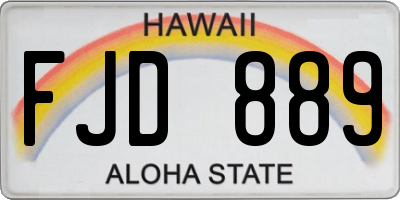HI license plate FJD889