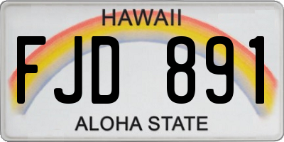 HI license plate FJD891