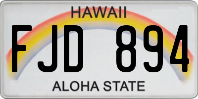 HI license plate FJD894