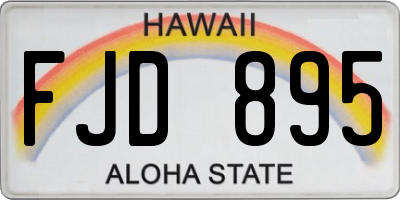 HI license plate FJD895