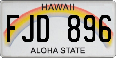 HI license plate FJD896