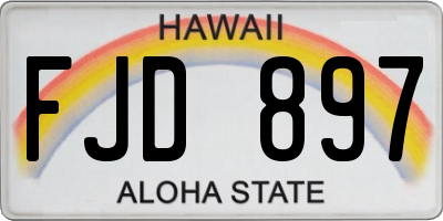 HI license plate FJD897