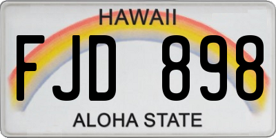 HI license plate FJD898