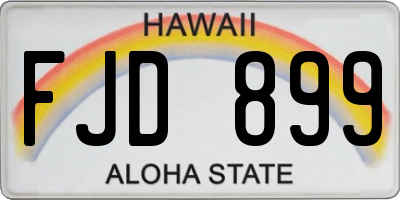 HI license plate FJD899