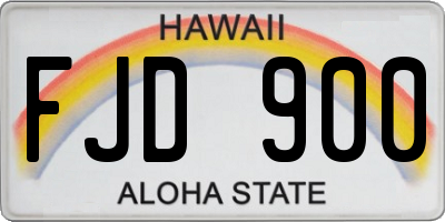 HI license plate FJD900