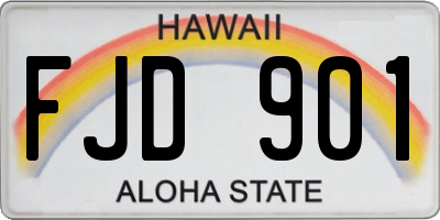HI license plate FJD901