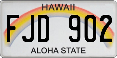 HI license plate FJD902