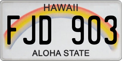HI license plate FJD903