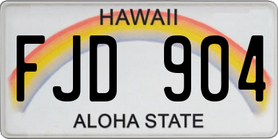 HI license plate FJD904