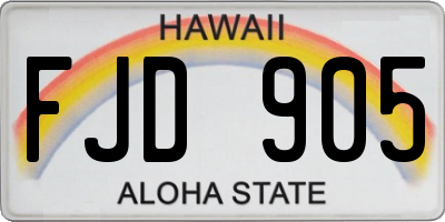 HI license plate FJD905