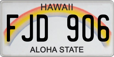 HI license plate FJD906