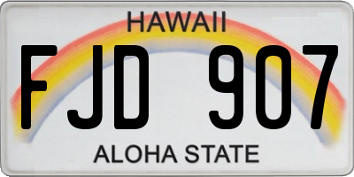 HI license plate FJD907