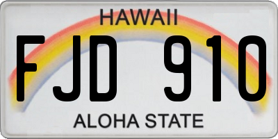 HI license plate FJD910