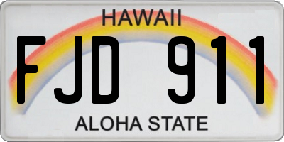 HI license plate FJD911