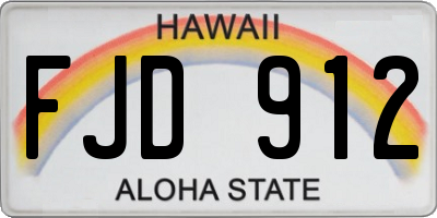 HI license plate FJD912