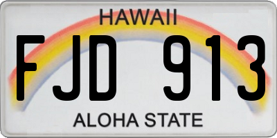 HI license plate FJD913