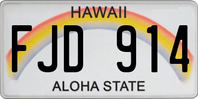 HI license plate FJD914