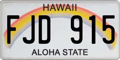 HI license plate FJD915