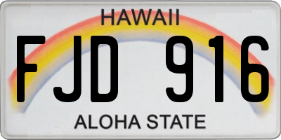 HI license plate FJD916