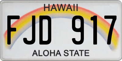 HI license plate FJD917