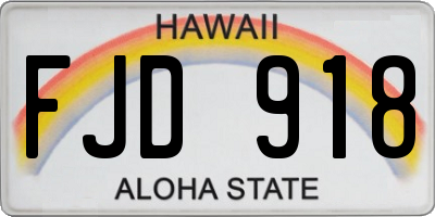 HI license plate FJD918