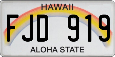 HI license plate FJD919