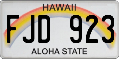 HI license plate FJD923