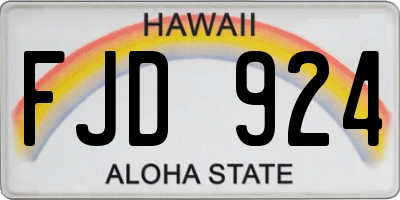HI license plate FJD924