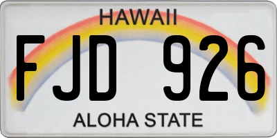 HI license plate FJD926