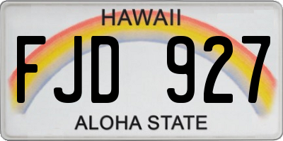 HI license plate FJD927