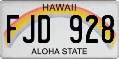 HI license plate FJD928