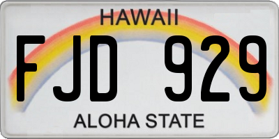 HI license plate FJD929