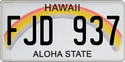 HI license plate FJD937
