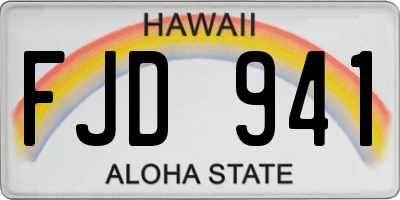 HI license plate FJD941