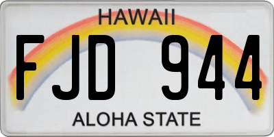 HI license plate FJD944