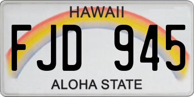 HI license plate FJD945