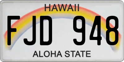 HI license plate FJD948