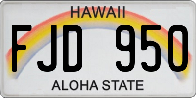 HI license plate FJD950
