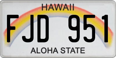 HI license plate FJD951