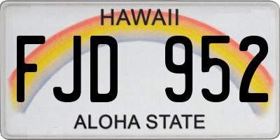 HI license plate FJD952