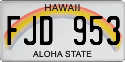 HI license plate FJD953