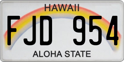 HI license plate FJD954