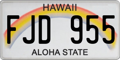HI license plate FJD955