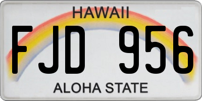 HI license plate FJD956