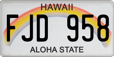 HI license plate FJD958
