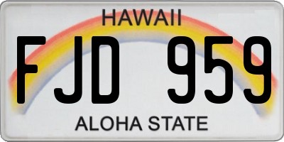 HI license plate FJD959