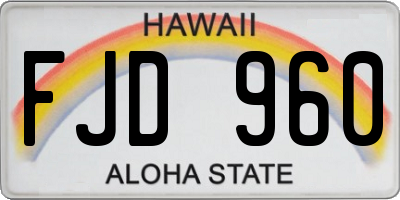 HI license plate FJD960