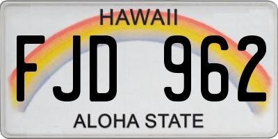 HI license plate FJD962