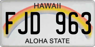 HI license plate FJD963